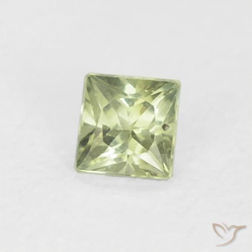 Saphir Vert moyen naturelle Carré, 0.20 ct, VS