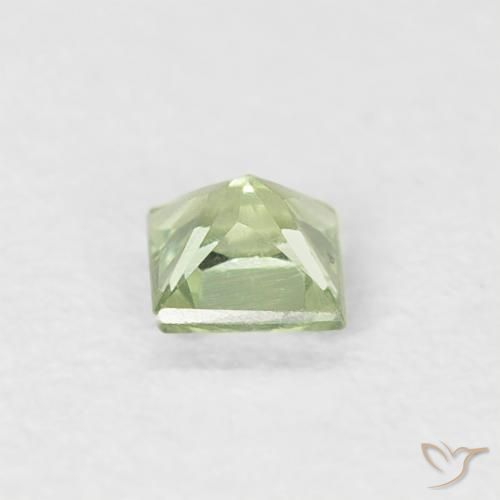 Saphir Vert moyen naturelle Carré, 0.20 ct, VS