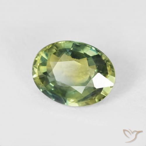 Saphir Vert chaud naturelle ovale, 2.24 ct, VS