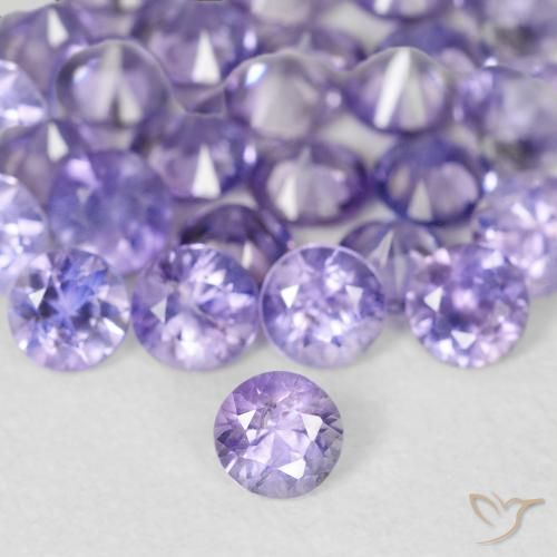 Saphir violet naturelle coupe roude, 0,11 ct, VS