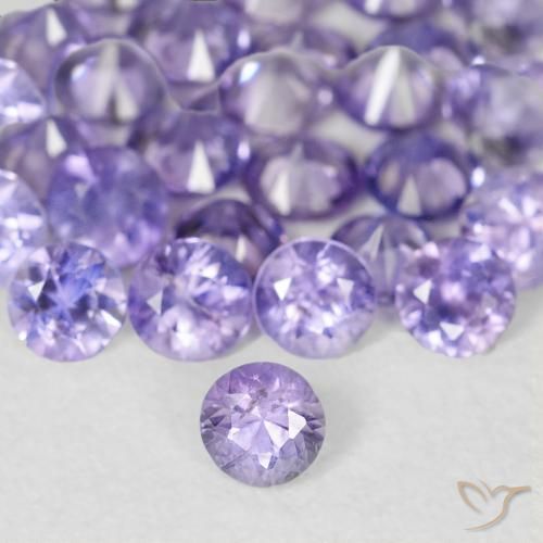 Saphir violet naturelle coupe roude, 0,11 ct, VS