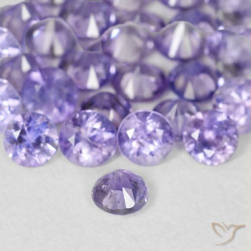 Saphir violet naturelle coupe roude, 0,11 ct, VS