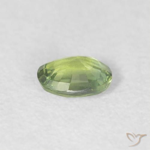 Saphir Vert chaud naturelle ovale, 0.24 ct, VVS-VS