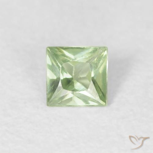 0.18ct Naturel Vert très clair Saphir, Carré, VVS-VS