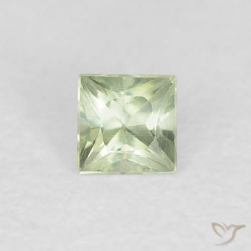 0.21ct Naturel Vert très clair Saphir, Carré, VVS-VS