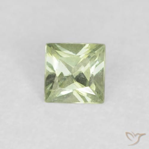 0.18ct Naturel Vert sauge très clair Saphir, Carré, VVS-VS