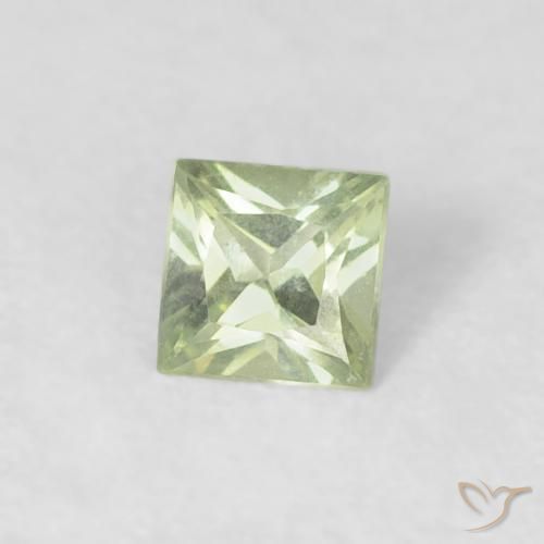 Saphir Vert sauge très clair naturelle Carré, 0.18 ct, VVS-VS