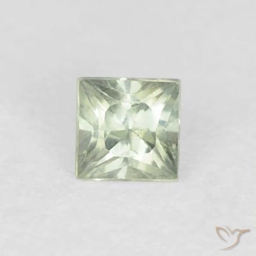 0.21ct Naturel Vert sauge léger Saphir, Carré, VVS-VS