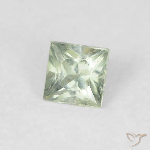 Saphir Vert sauge léger naturelle Carré, 0.21 ct, VVS-VS