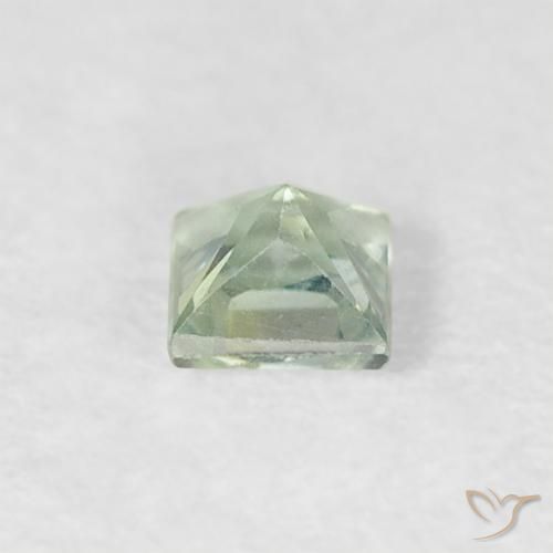 Saphir Vert sauge léger naturelle Carré, 0.21 ct, VVS-VS