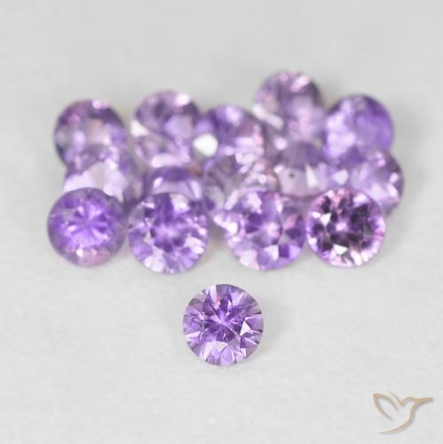 Saphir violet naturelle coupe roude, 0,08 ct, VS
