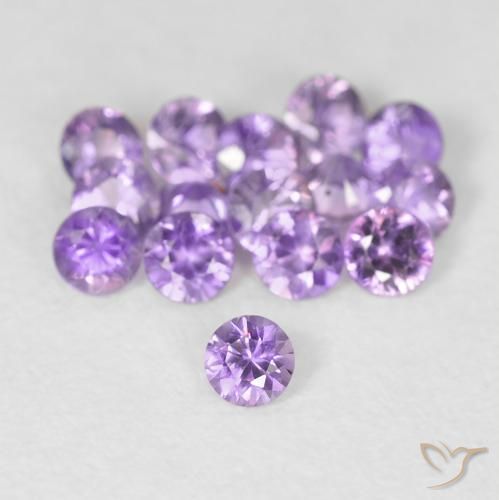 Saphir violet naturelle coupe roude, 0,08 ct, VS