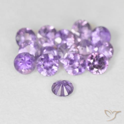 Saphir violet naturelle coupe roude, 0,08 ct, VS