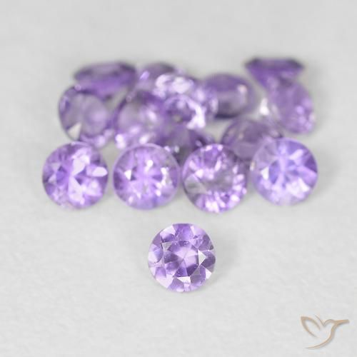 Saphir violet naturelle coupe roude, 0,08 ct, VS