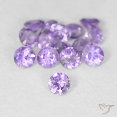 Saphir violet naturelle coupe roude, 0,08 ct, VS