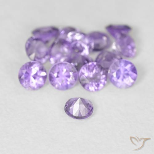 Saphir violet naturelle coupe roude, 0,08 ct, VS