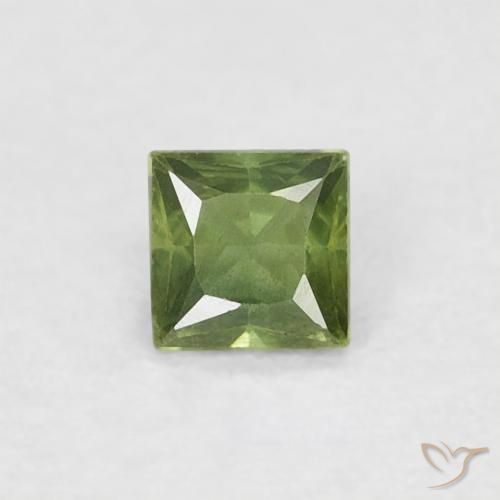 0.21ct Naturel Vert terre Saphir, Carré, VS