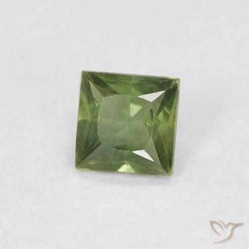 Saphir Vert terre naturelle Carré, 0.21 ct, VS