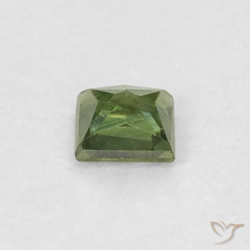 Saphir Vert terre naturelle Carré, 0.21 ct, VS