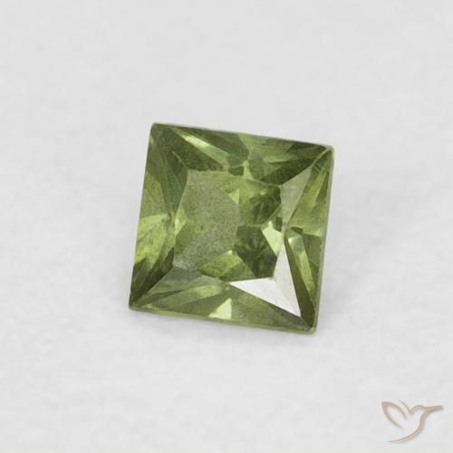 Saphir Vert moyen naturelle Carré, 0.16 ct, VS