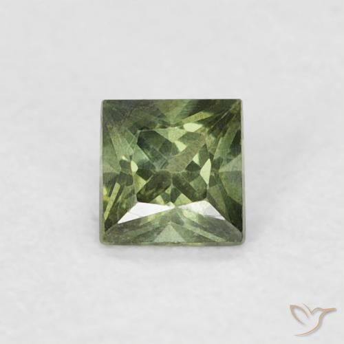 0.20ct Naturel Vert moyen Saphir, Carré, VS