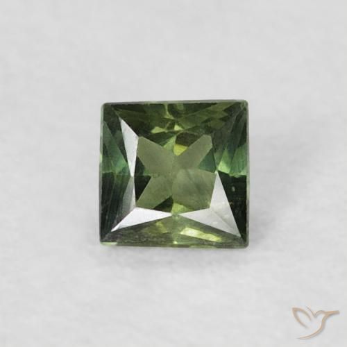 0.21ct Naturel Vert foncé Saphir, Carré, VS