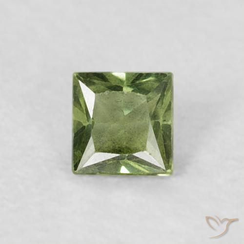 0.18ct Naturel Vert forêt léger Saphir, Carré, VS