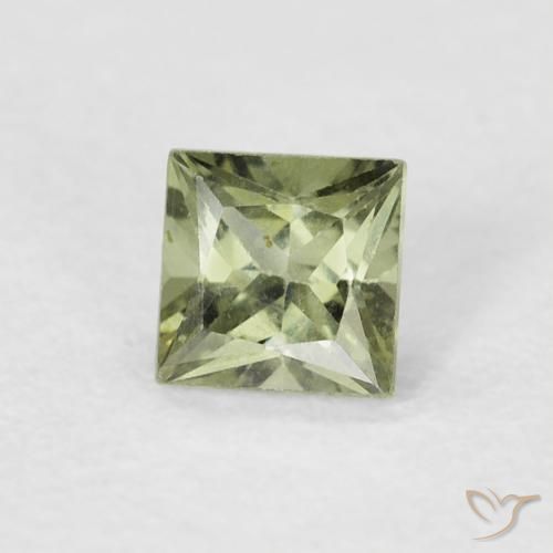 Saphir Vert moyen naturelle Carré, 0.43 ct, VS