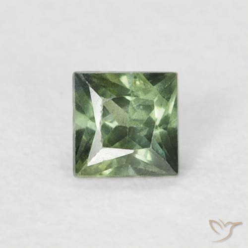 0.21ct Naturel Vert forêt léger Saphir, Carré, VS