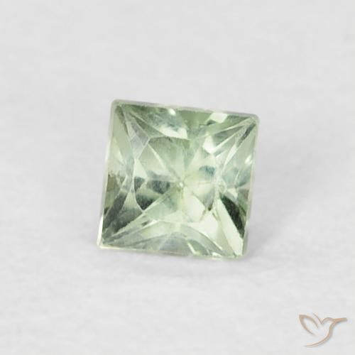 Saphir Vert sauge léger naturelle Carré, 0.21 ct, VS