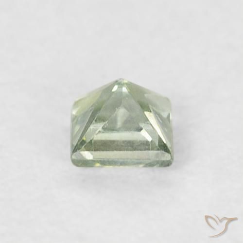 Saphir Vert sauge léger naturelle Carré, 0.21 ct, VS