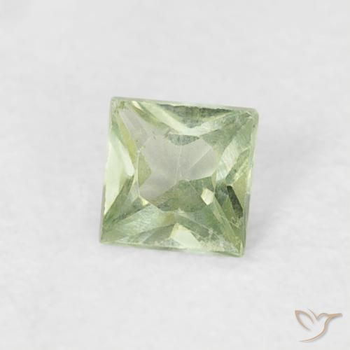 Saphir Vert sauge très clair naturelle Carré, 0.17 ct, VS
