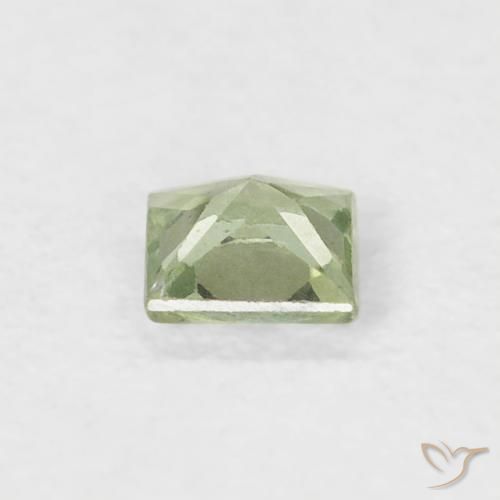 Saphir Vert sauge très clair naturelle Carré, 0.17 ct, VS