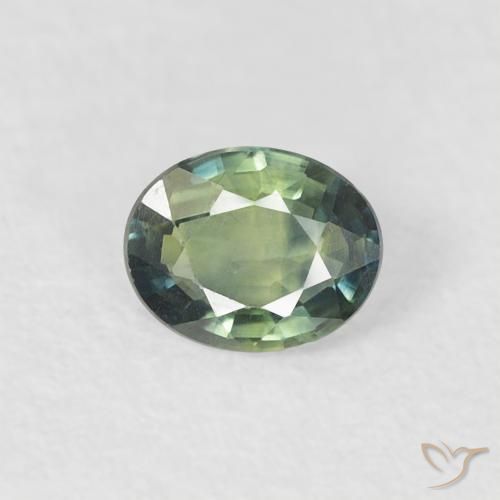 0.30ct Naturel Bleu vert moyen Saphir, ovale, VVS-VS