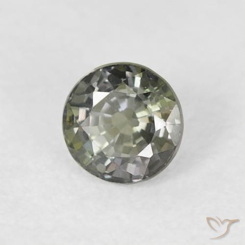 Saphir Vert grisâtre naturelle Tour, 0.59 ct, VVS-VS