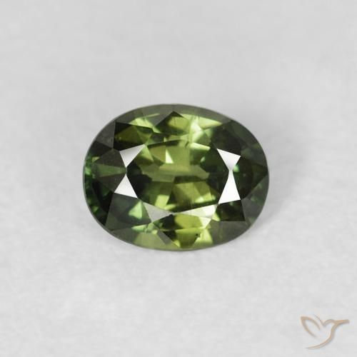 0.48ct Naturel Medium Light Green Saphir, ovale, VVS-VS