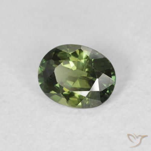 Saphir Medium Light Green naturelle ovale, 0.48 ct, VVS-VS