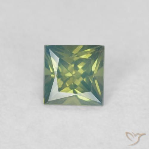 0.30ct Naturel Vert foncé Saphir, Carré, VVS-VS