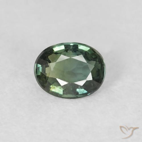 0.35ct Naturel Vert grisâtre Saphir, ovale, VVS-VS
