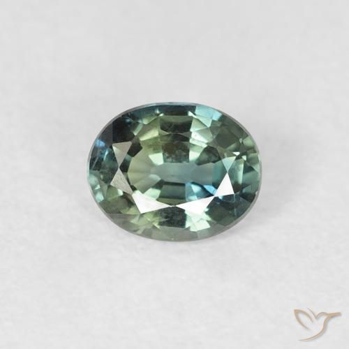 0.42ct Naturel Bleu vert Saphir, ovale, VVS-VS