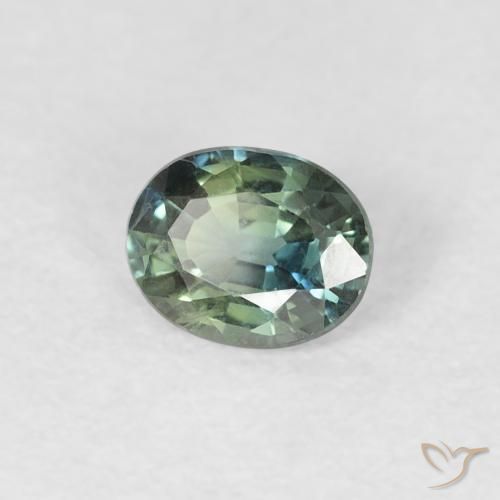 Saphir Bleu vert naturelle ovale, 0.42 ct, VVS-VS