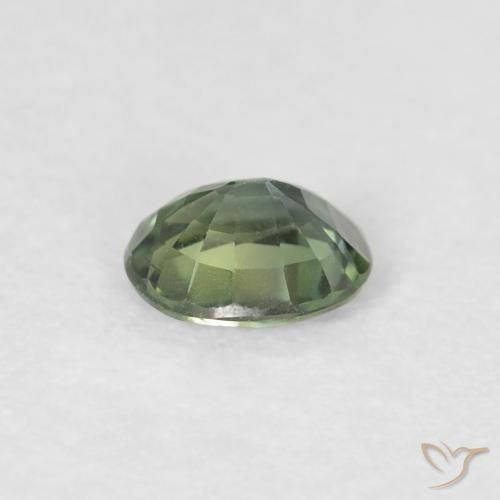Saphir Bleu vert naturelle ovale, 0.42 ct, VVS-VS