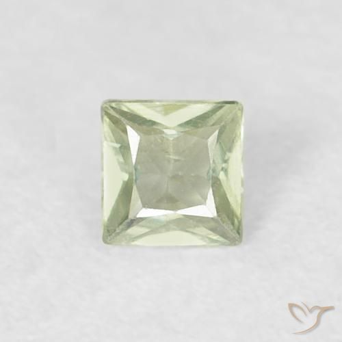 0.14ct Naturel Vert grisâtre Saphir, Carré, VVS-VS