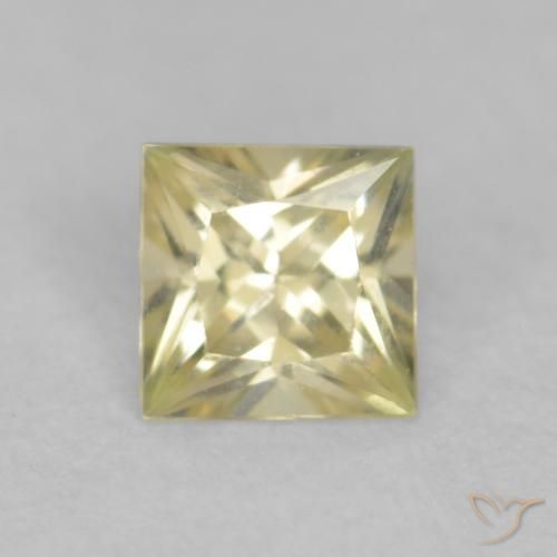 0.20ct Naturel Jaune citron Saphir, Carré, VVS