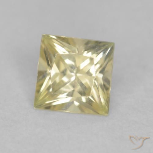 Saphir Jaune citron naturelle Carré, 0.20 ct, VVS