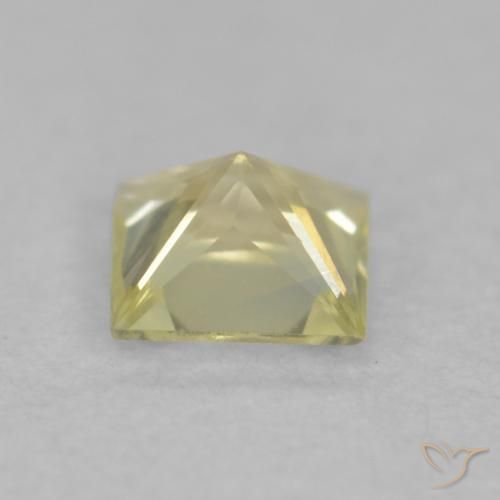 Saphir Jaune citron naturelle Carré, 0.20 ct, VVS