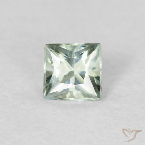0.19ct Naturel Vert bleuâtre Saphir, Carré, VVS