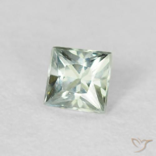 Saphir Vert bleuâtre naturelle Carré, 0.19 ct, VVS