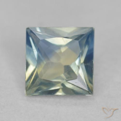 Saphir Sarcelle naturelle Carré, 0.31 ct, VVS
