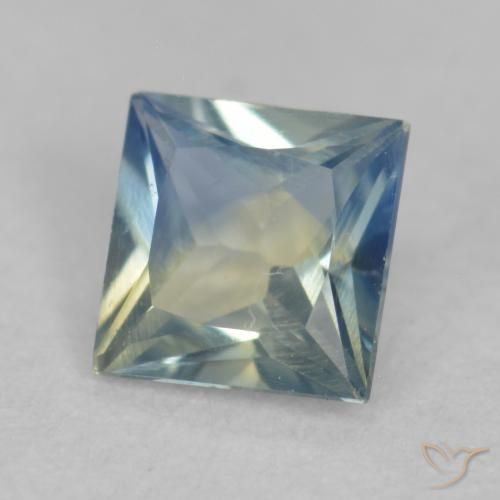 Saphir Sarcelle naturelle Carré, 0.31 ct, VVS